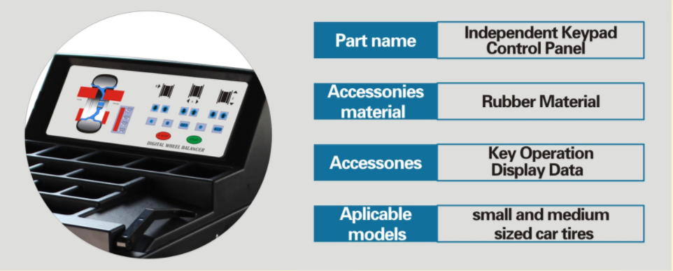 Keypad of tyre wheel balancer