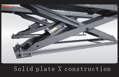 Car lift solid plate X construction