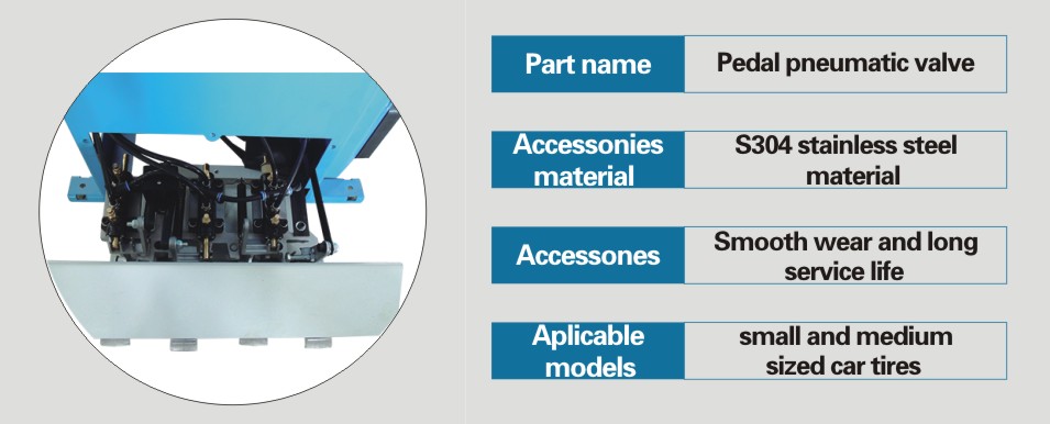 Pedal pneumatic valve of tire changer